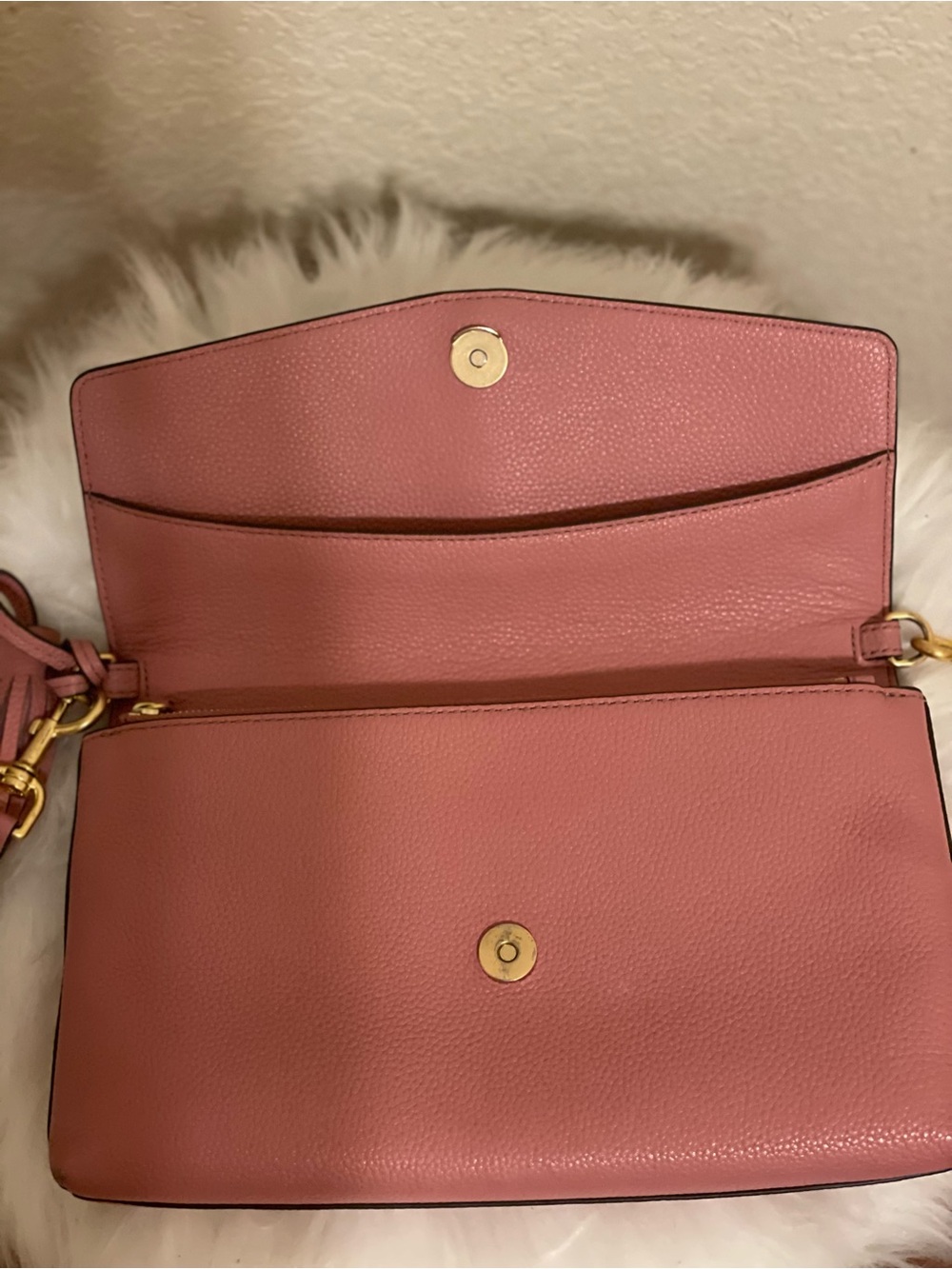 Tory Burch Dusty Rose Leather Crossbody with Tassel - Picture 12 of 13